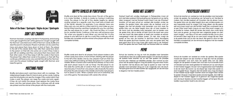 Page 1 de la notice Manuel utilisateur Jumbo Fireman Sam Giant Playing Cards