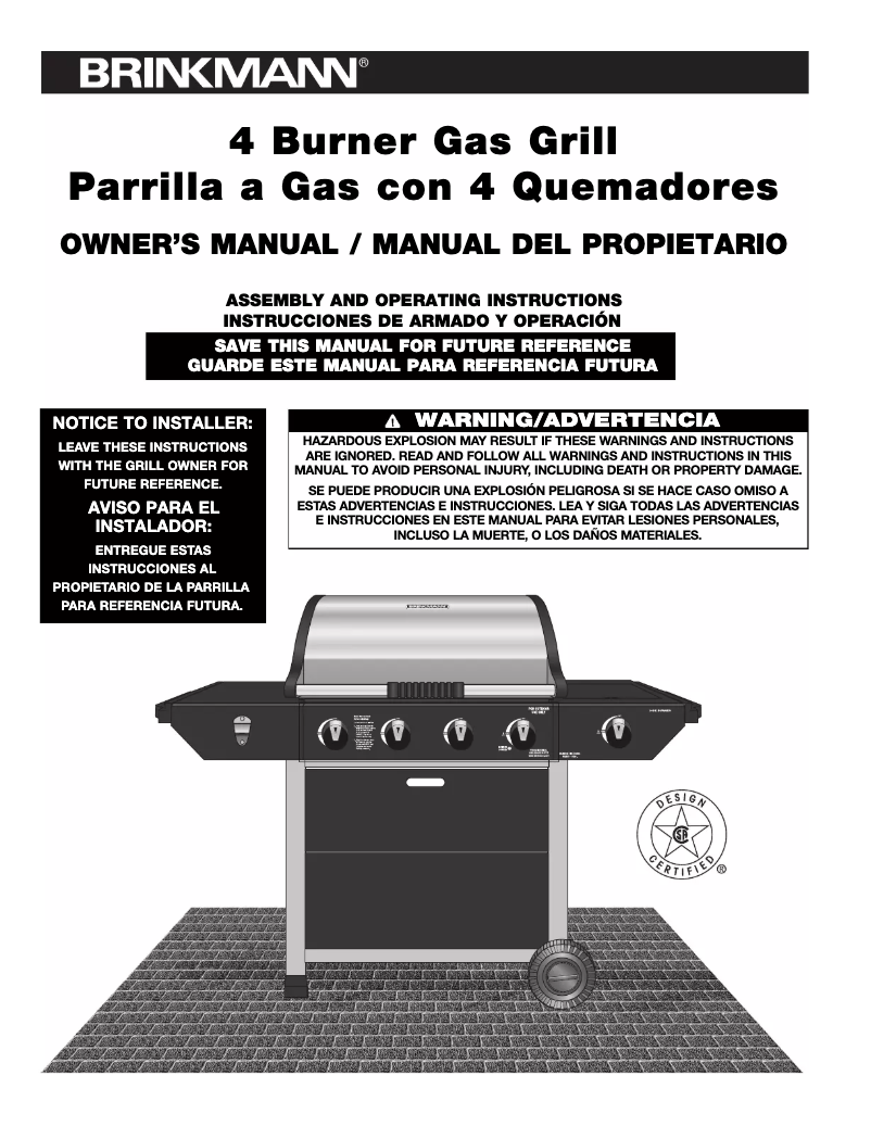 Page 1 de la notice Instructions / montage Brinkmann 810-8412-SB