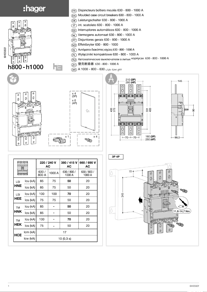 Página 1 del manual Manual de usuario Hager HYE026H