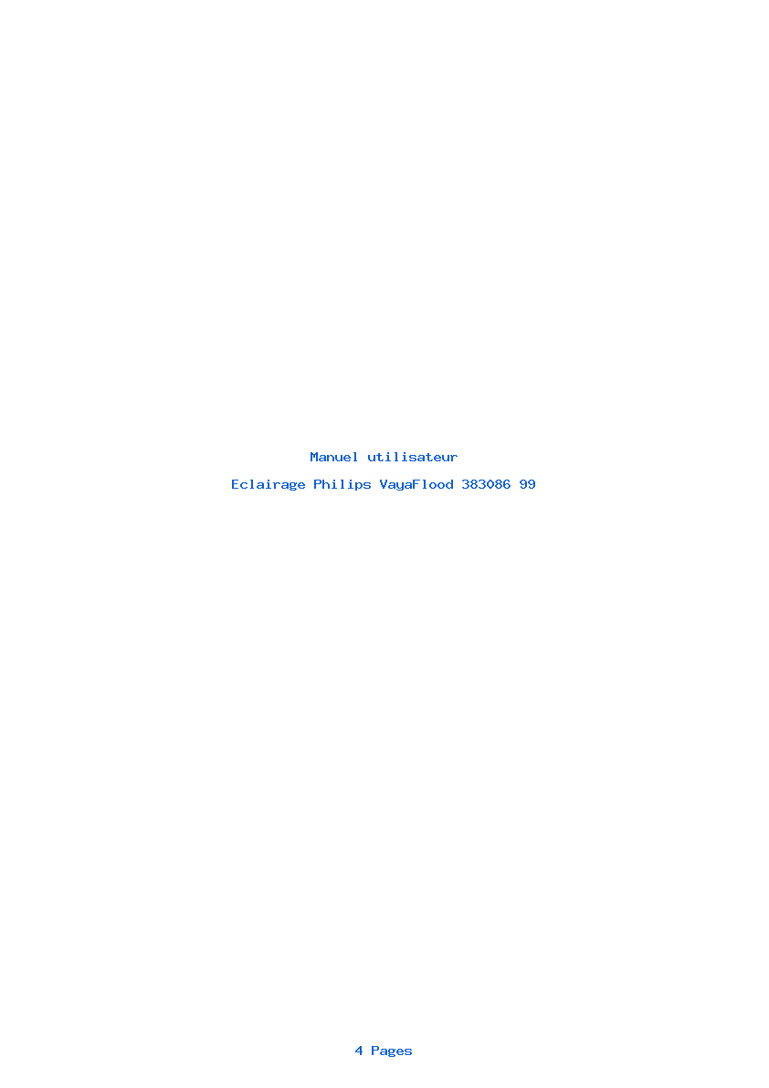 Page 1 de la notice Manuel utilisateur Philips VayaFlood 383086 99