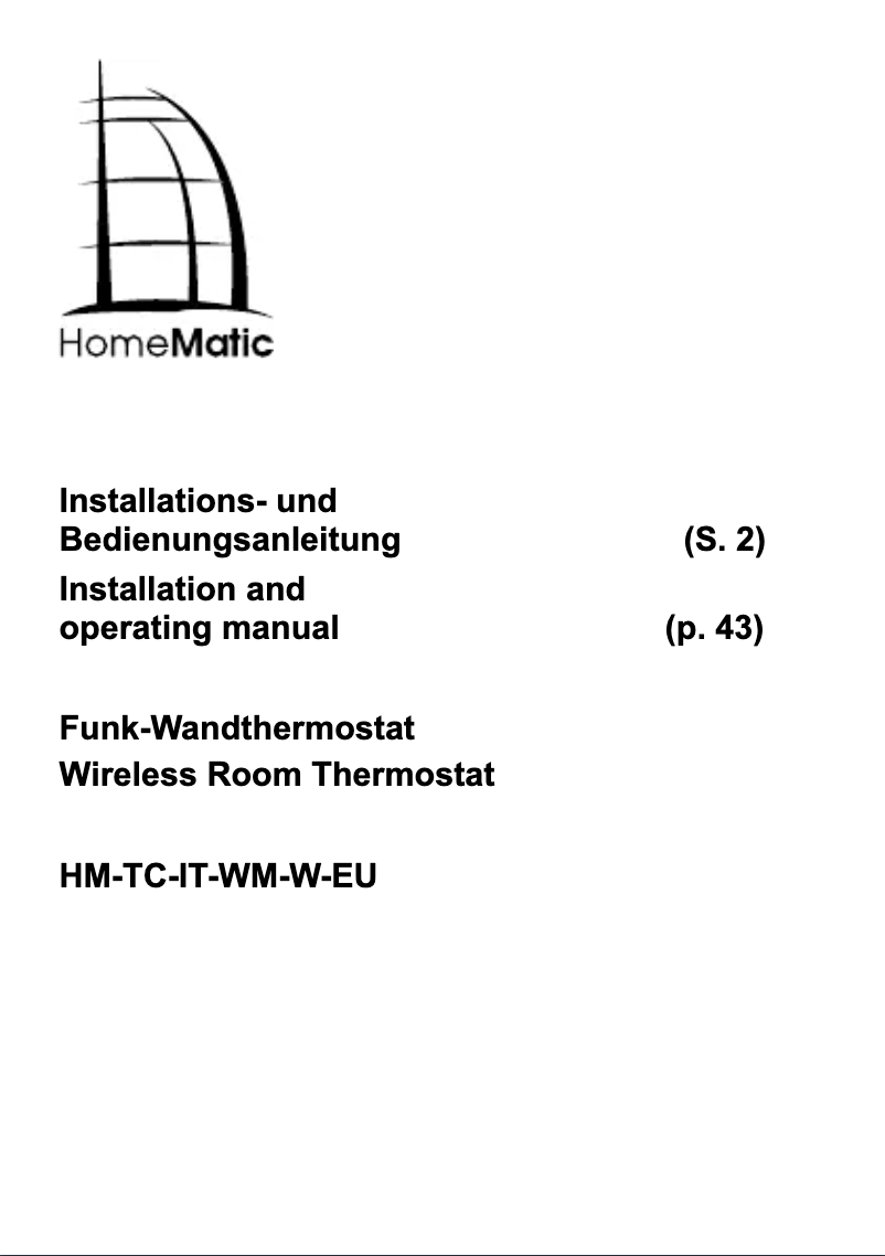 Página 1 del manual Manual de usuario eQ-3 HM-TC-IT-WM-W-EU
