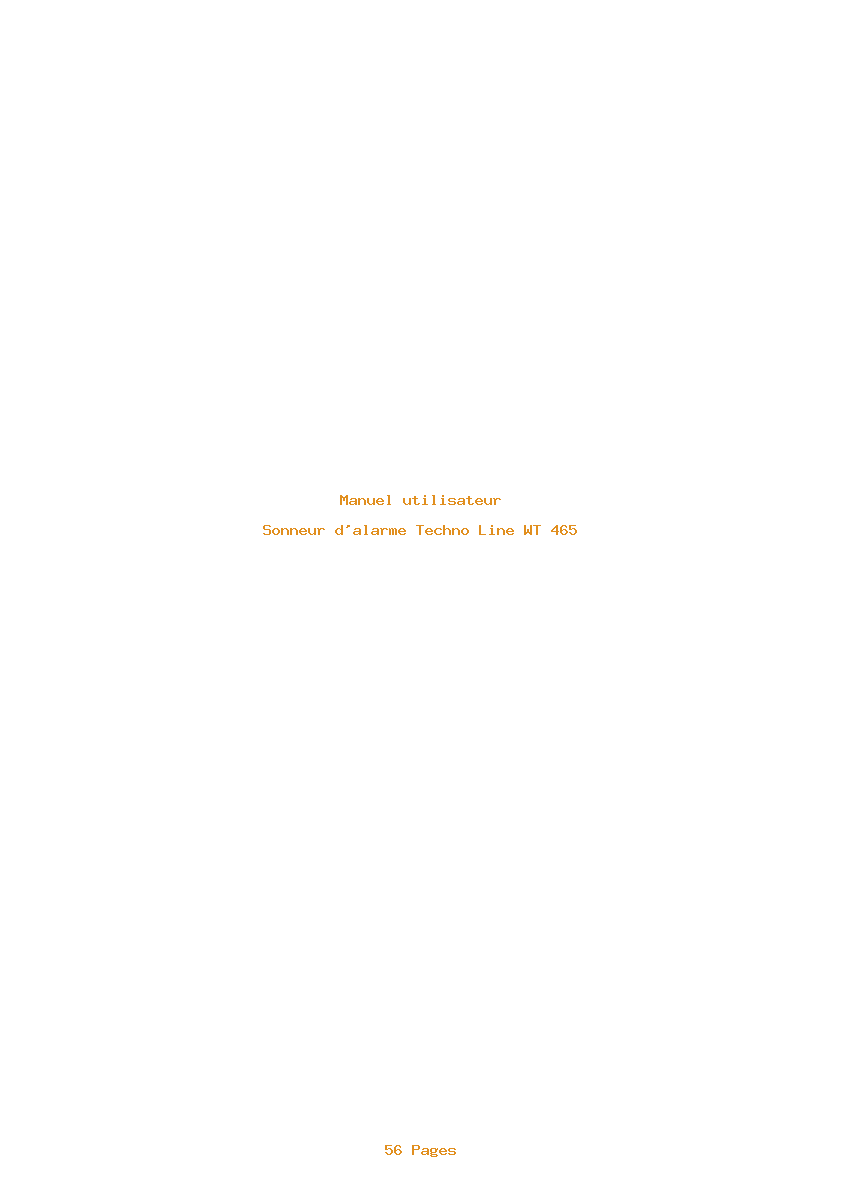 Page 1 de la notice Manuel utilisateur Techno Line WT 465