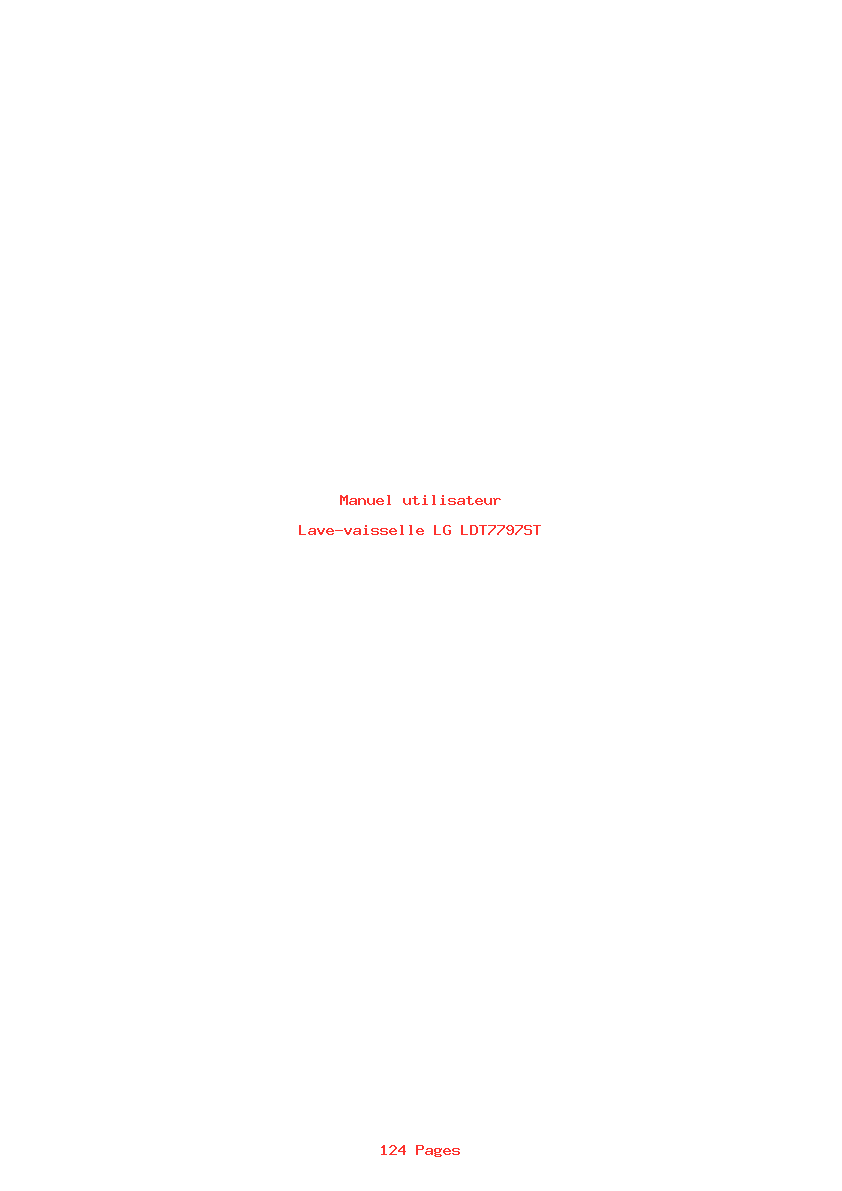 Page 1 de la notice Manuel utilisateur LG LDT7797ST