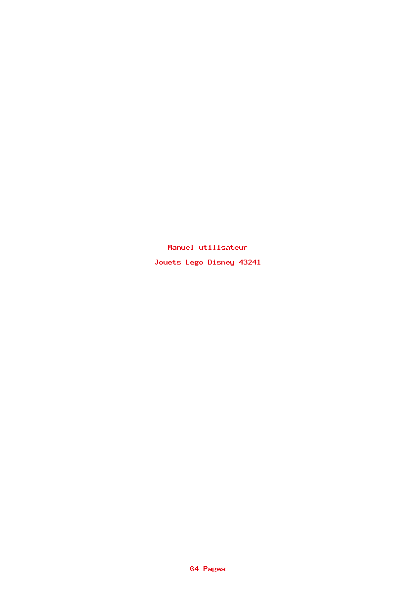 Page 1 de la notice Manuel utilisateur Lego Disney 43241