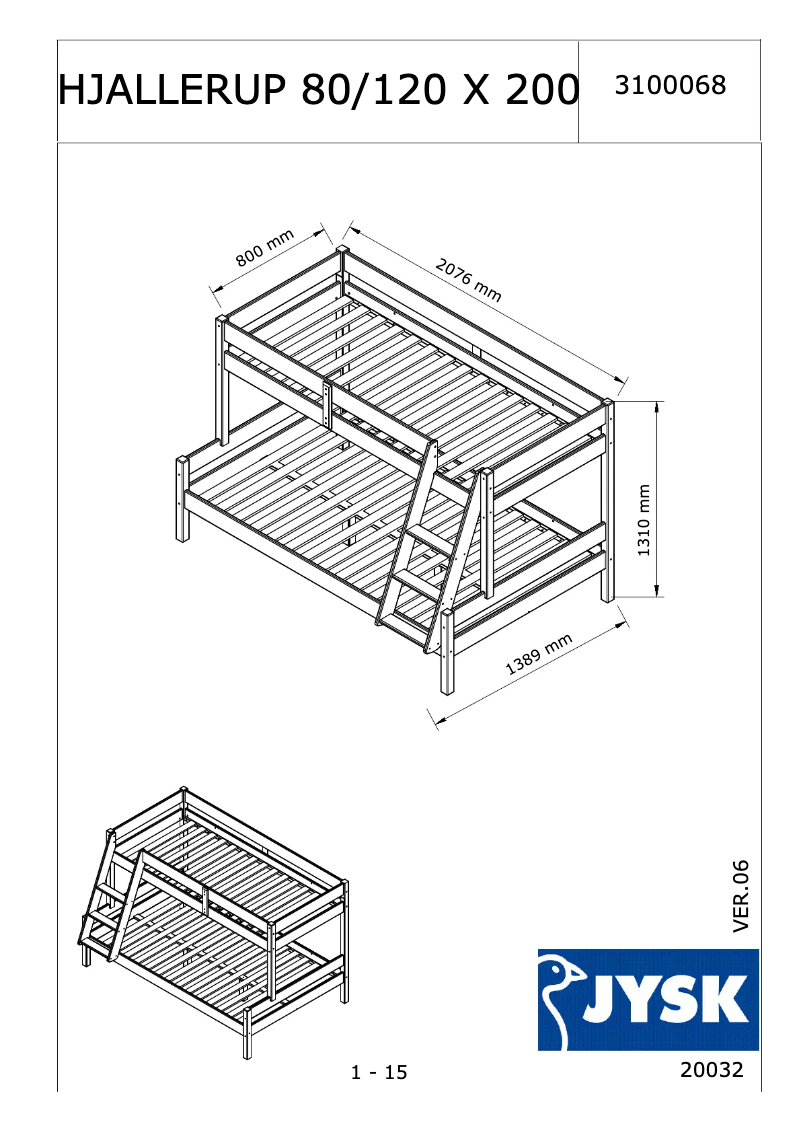 Page 1 de la notice Manuel utilisateur JYSK Hjallerup
