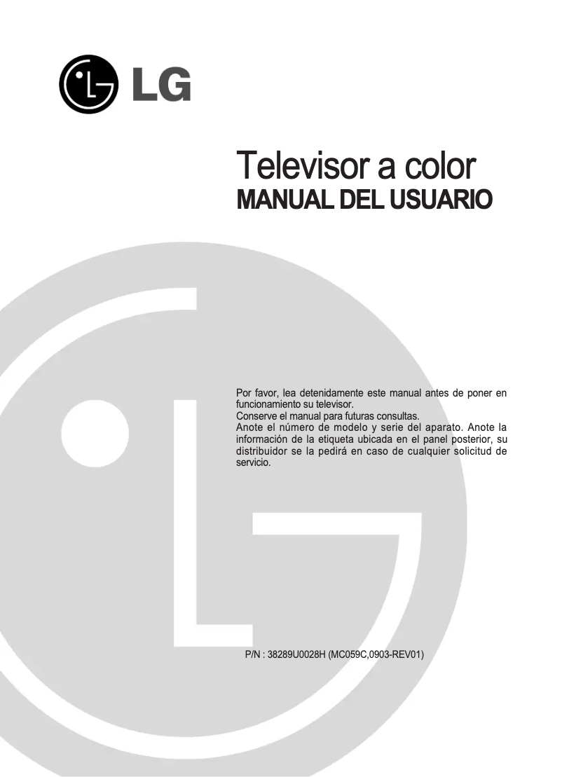 Page 1 de la notice Manuel utilisateur LG 29FX4R