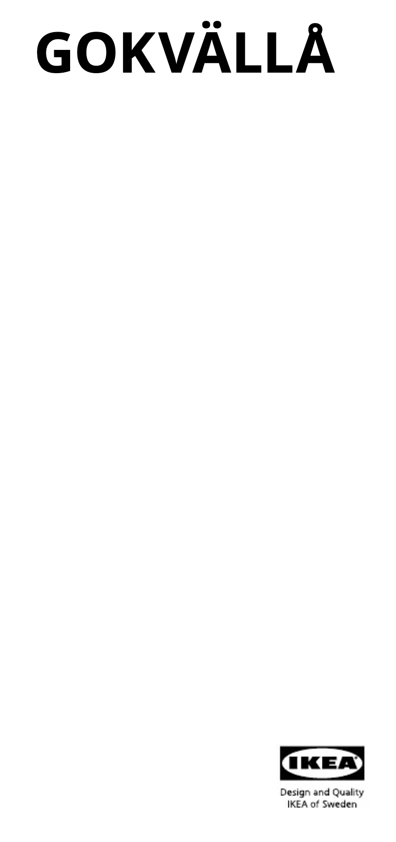 Image de la première page du manuel de l'appareil GOKVÄLLÅ 005.738.62