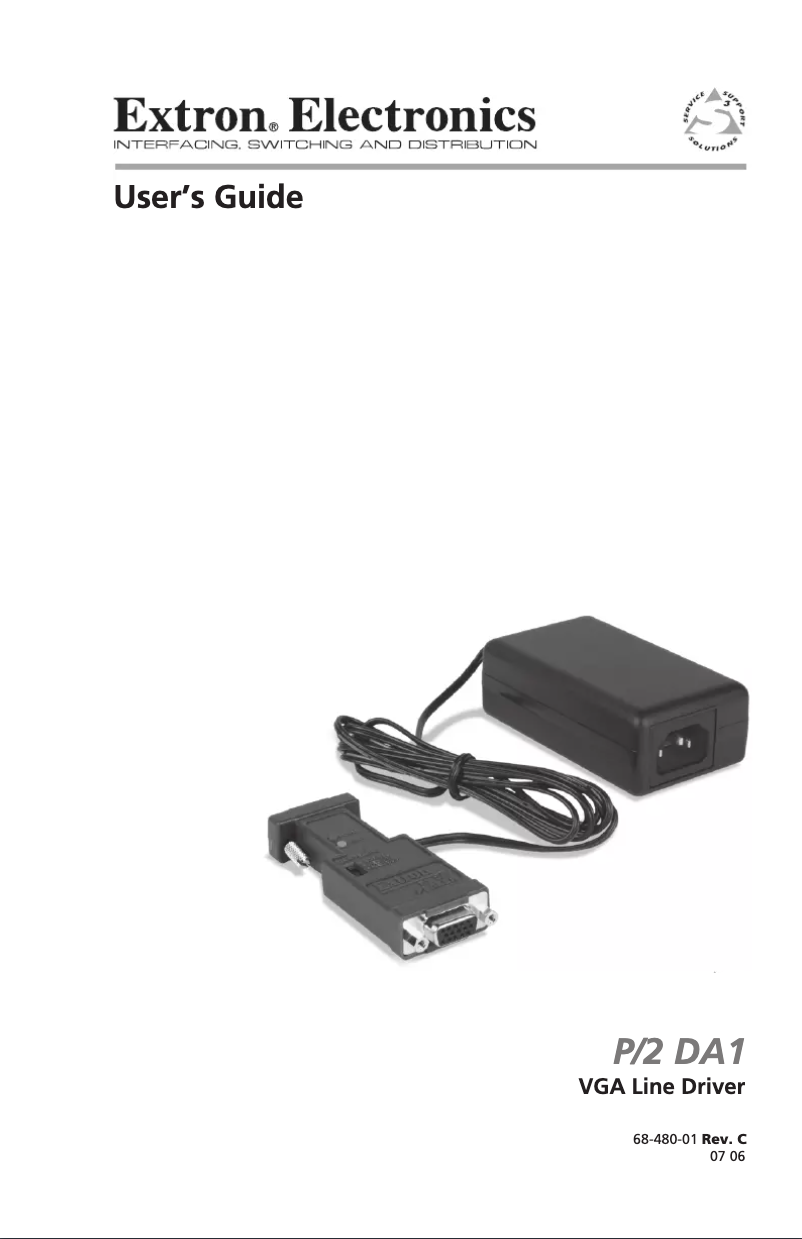 Page 1 de la notice Manuel utilisateur Extron P/2 DA1