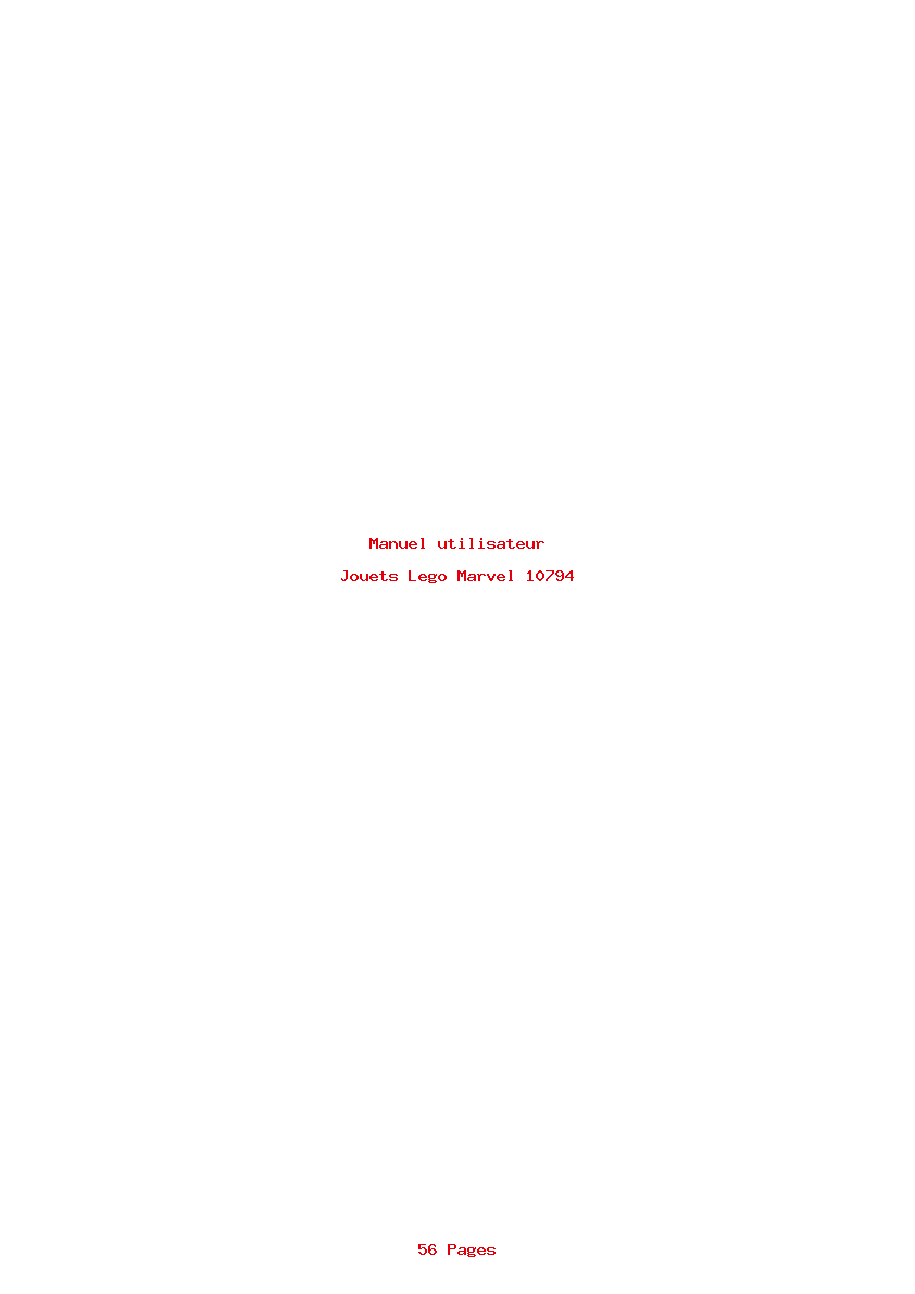 Page 1 de la notice Manuel utilisateur Lego Marvel 10794