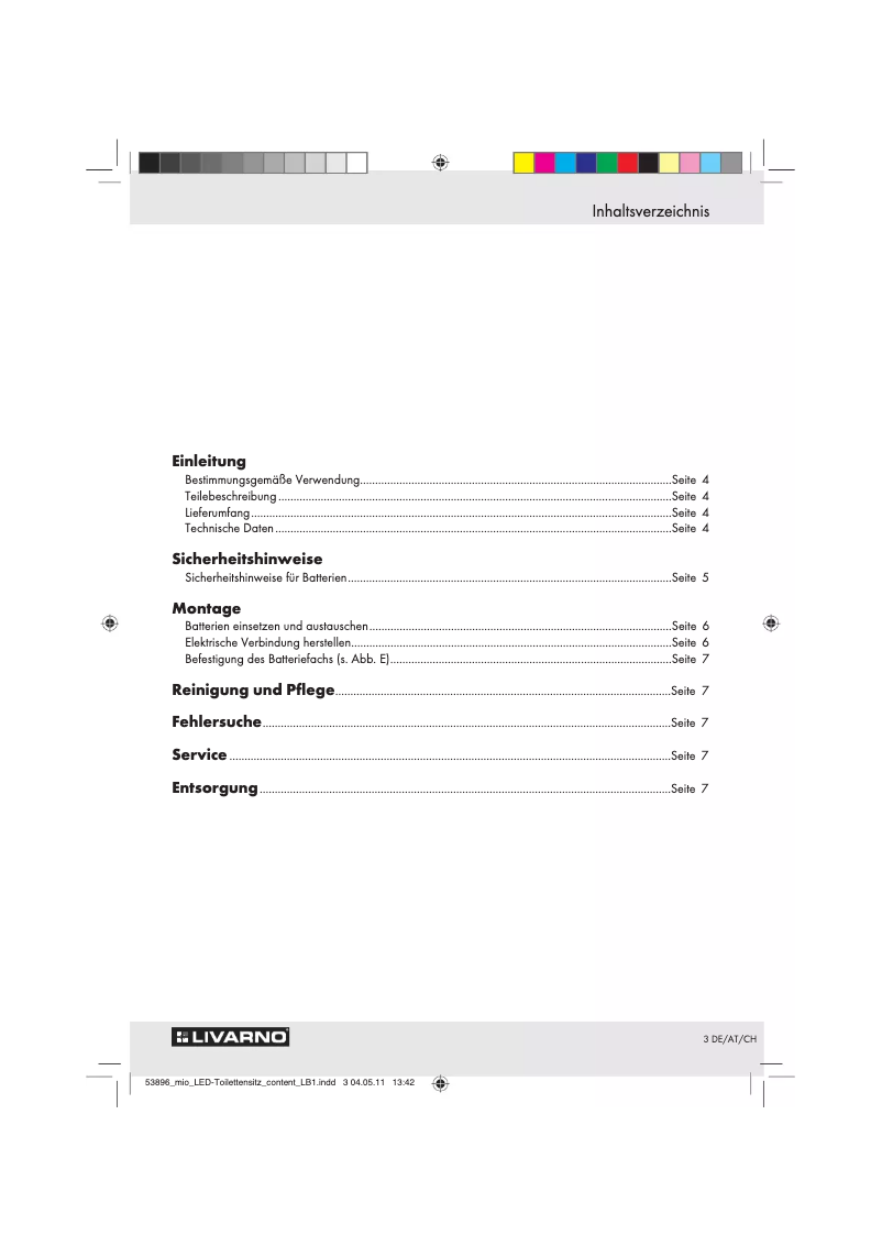 Page 1 de la notice Manuel utilisateur Miomare IAN 53896