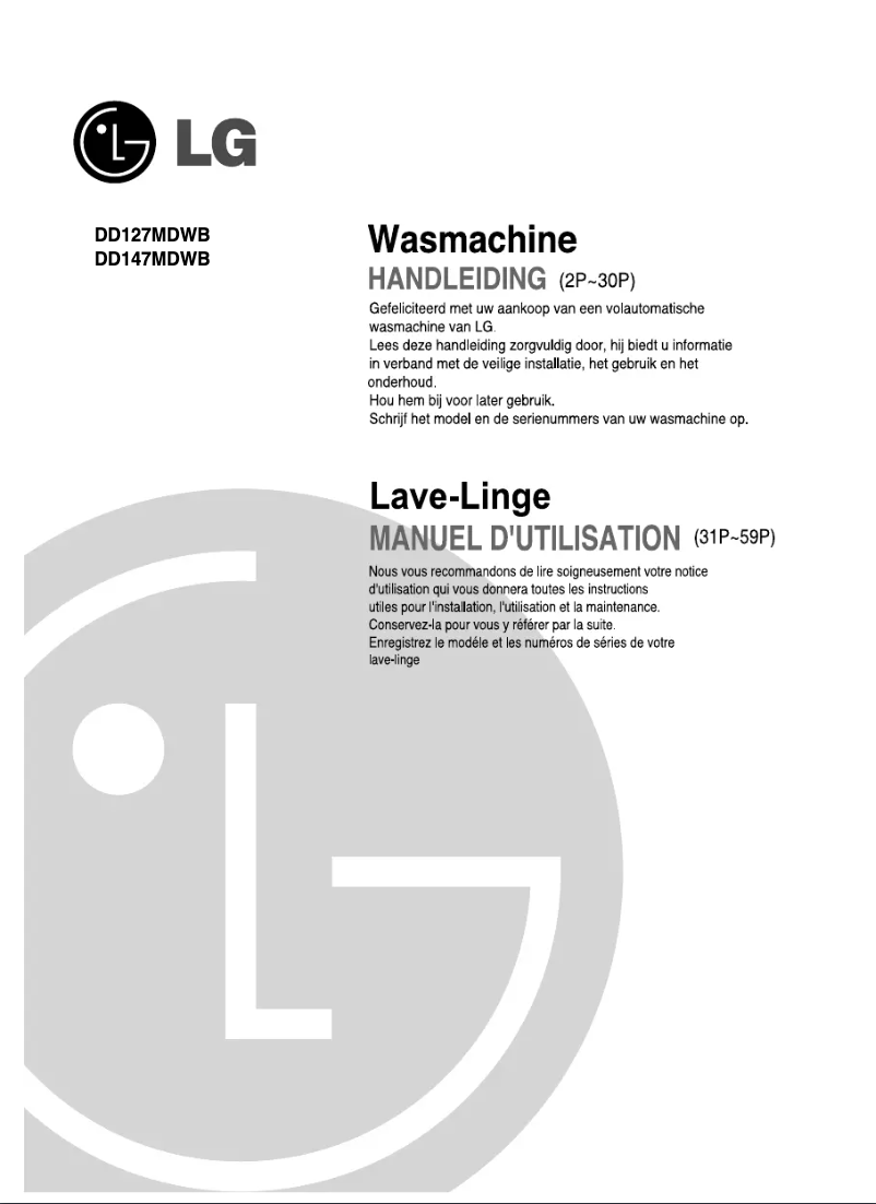 Page 1 de la notice Manuel utilisateur LG DD147MDWB