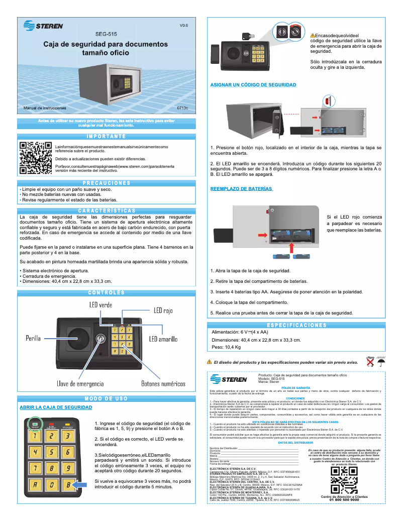 Page 1 de la notice Manuel utilisateur Steren SEG-515