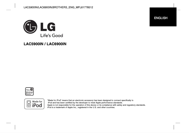 Page 1 of the manual User Manual LG LAC-6900iN