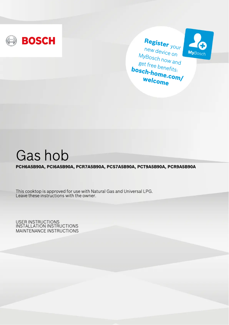 Página 1 del manual Manual de uso y mantenimiento Bosch PCR7A5B90A