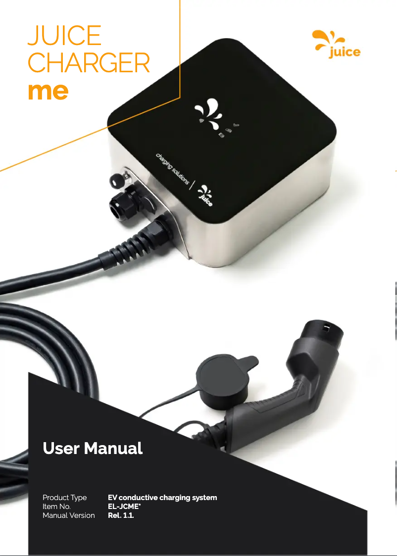 Page 1 de la notice Manuel utilisateur Juice Technology Charger me