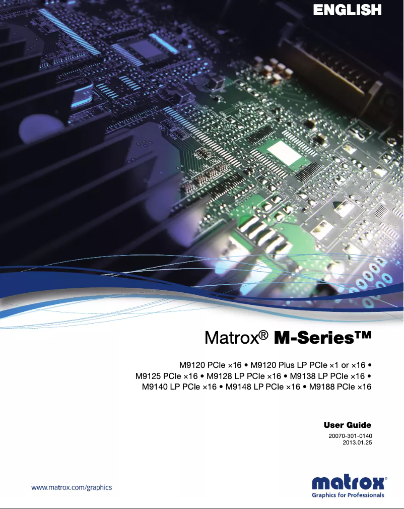 Page 1 of the manual User Manual Matrox M9120 Plus LP PCIe x16
