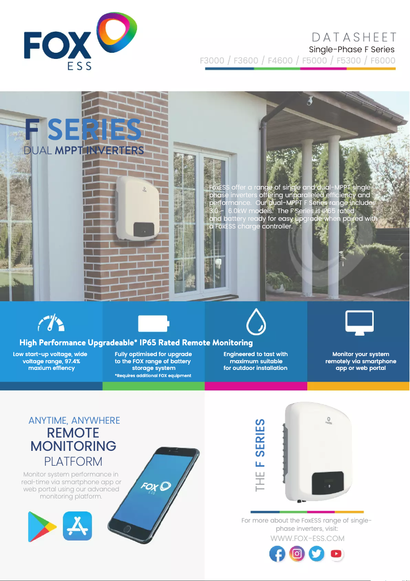 Página 1 del manual Ficha técnica FOX ESS F6000