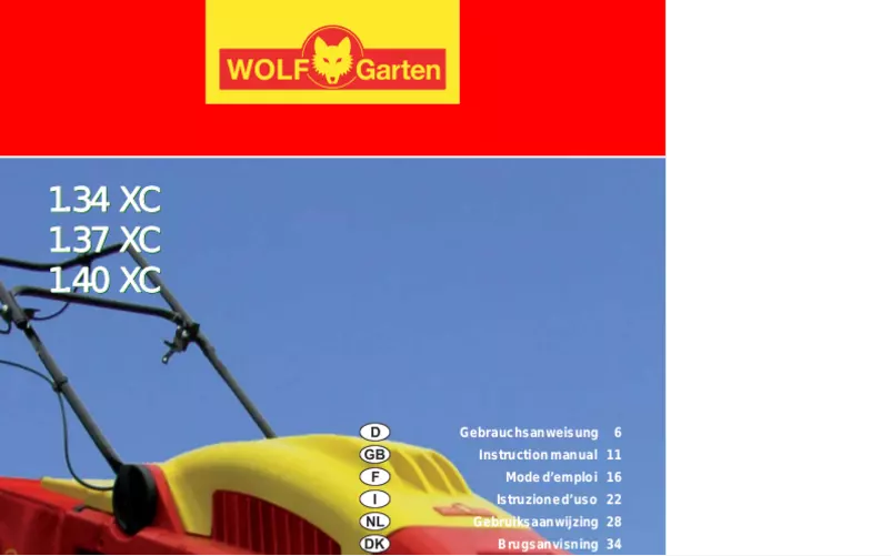 Page 1 de la notice Manuel utilisateur Wolf Garten 1.34 XC