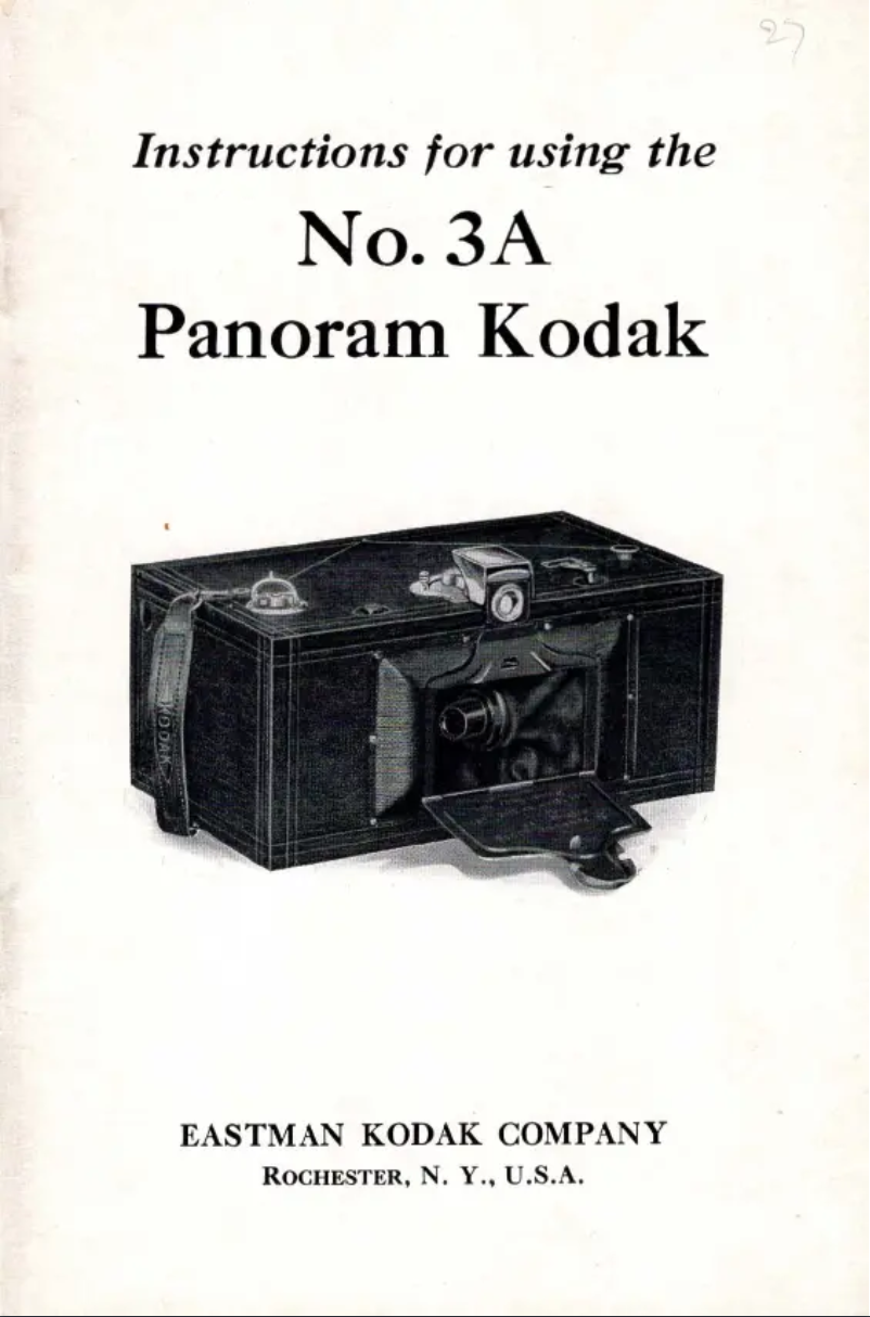 Page 1 de la notice Manuel utilisateur Kodak Panoram No. 3A