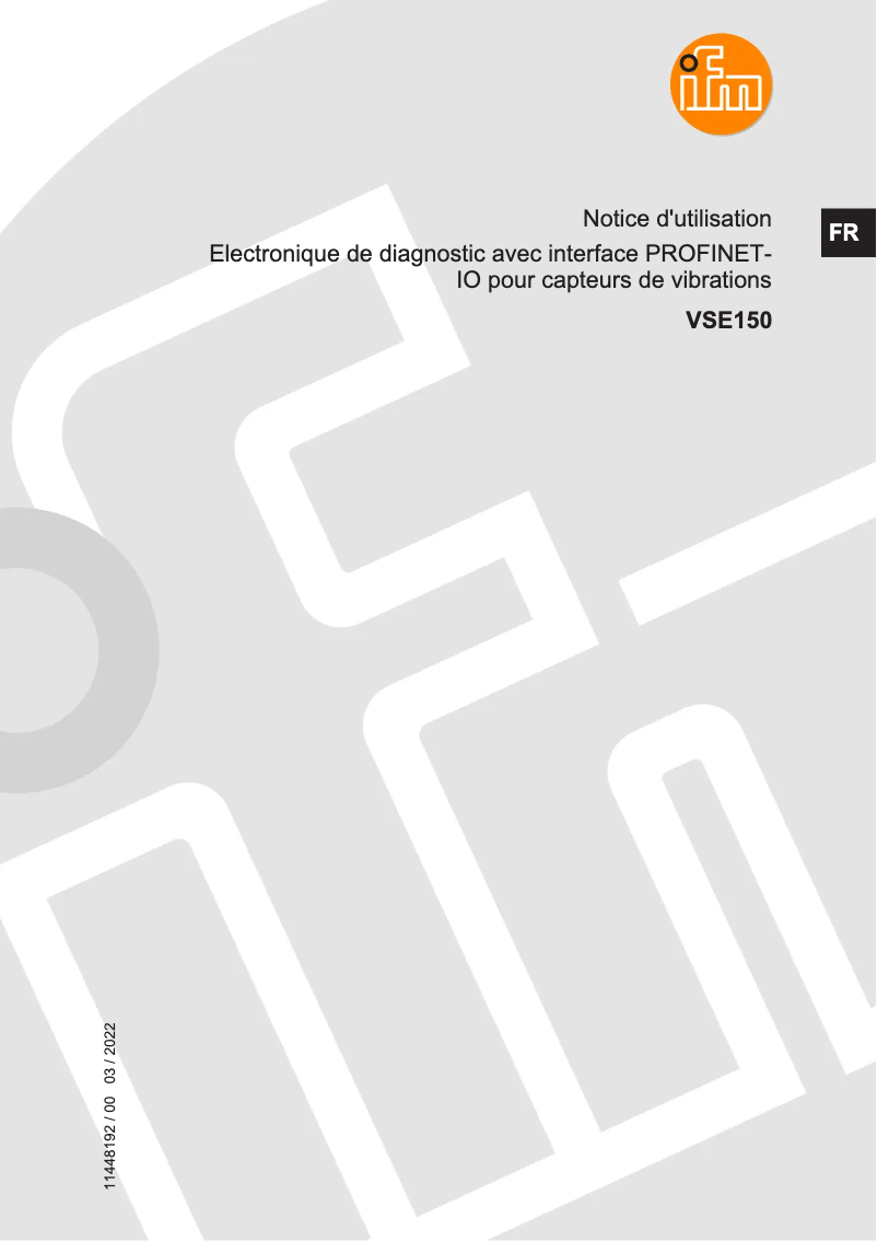 Page 1 de la notice Manuel utilisateur IFM VSE150
