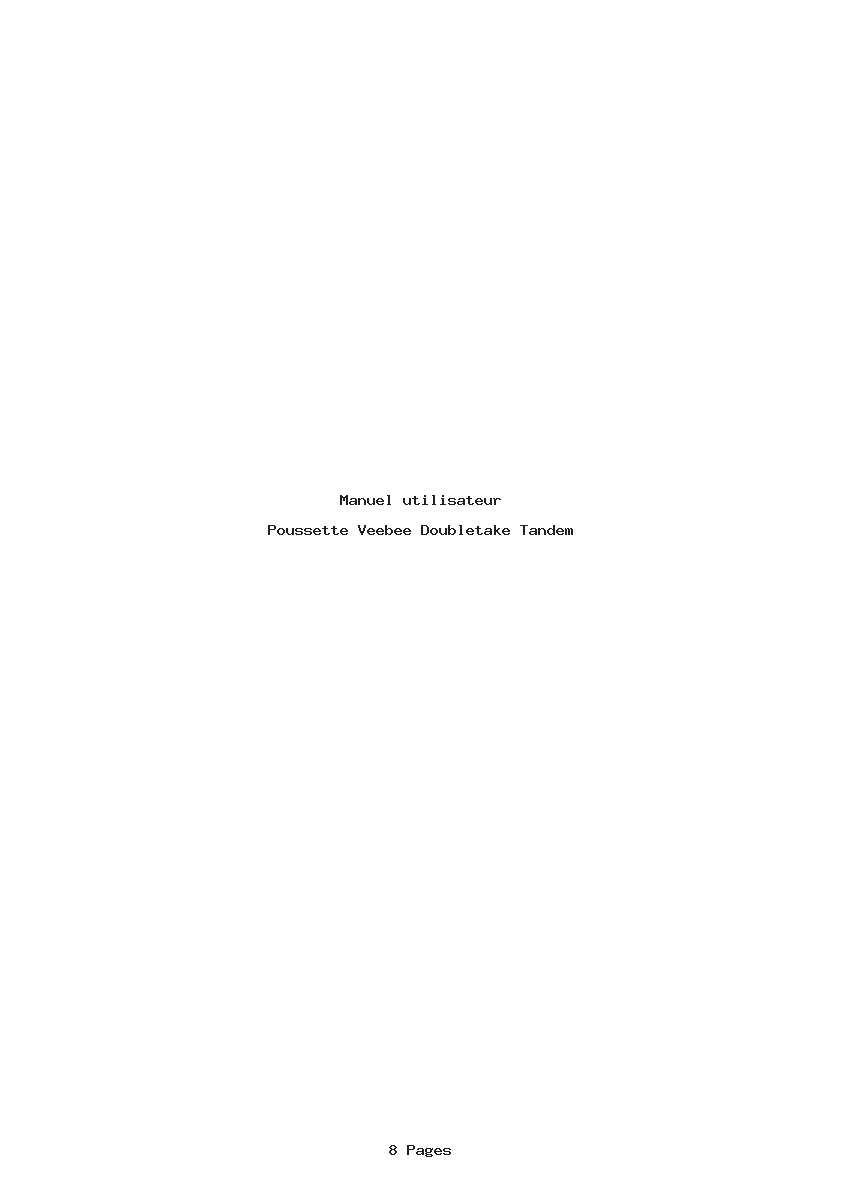 Page 1 de la notice Manuel utilisateur Veebee Doubletake Tandem
