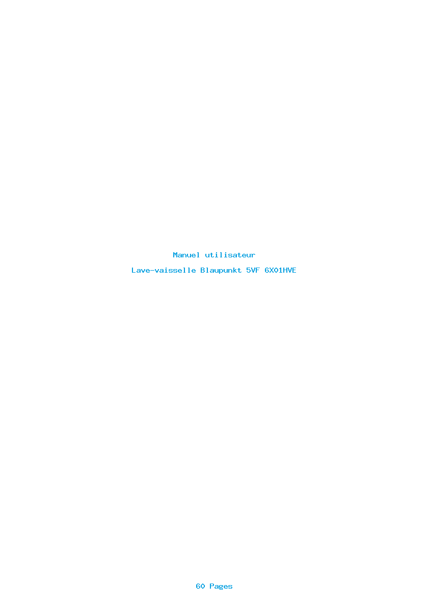 Page 1 de la notice Manuel utilisateur Blaupunkt 5VF 6X01HVE