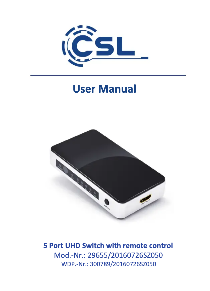 Page 1 de la notice Manuel utilisateur CSL 300789