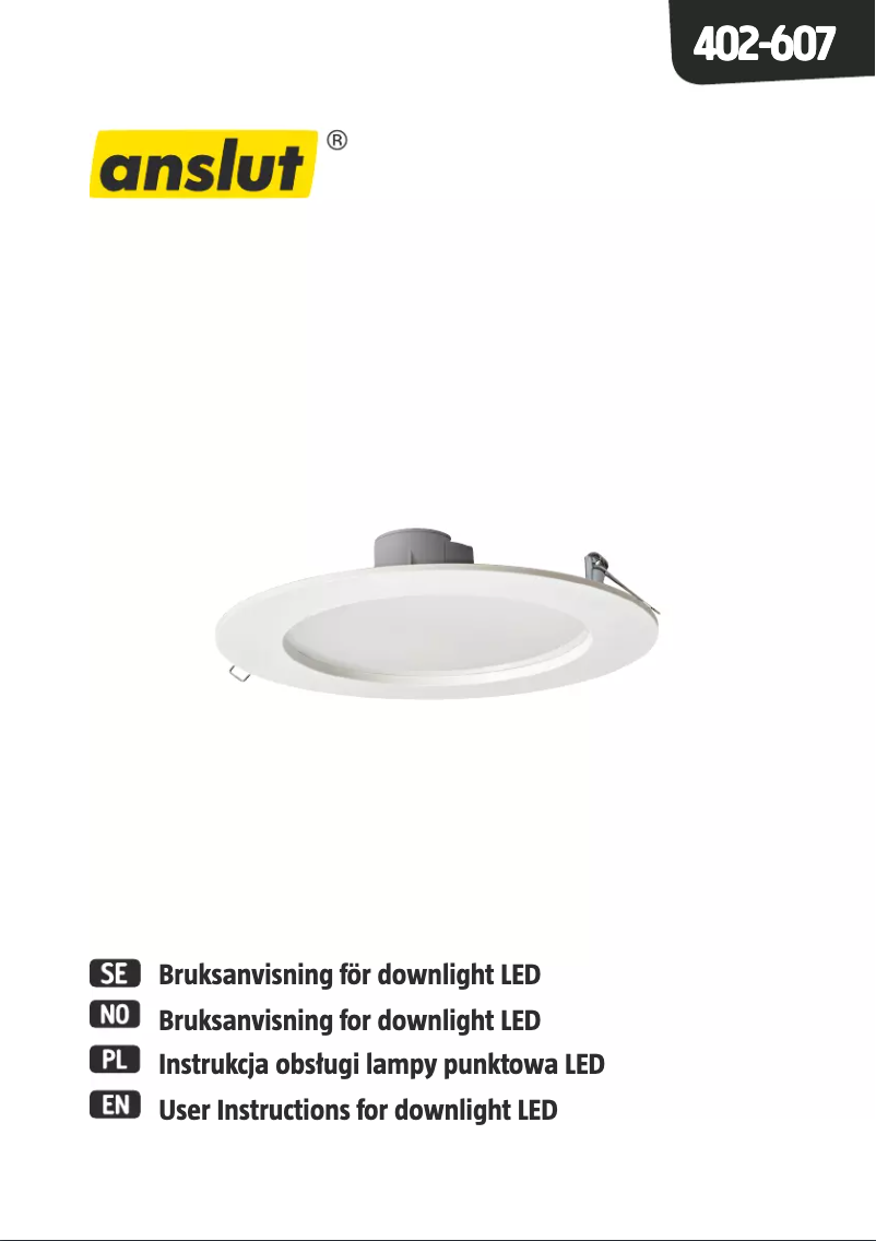 Page 1 de la notice Manuel utilisateur Anslut 402-607
