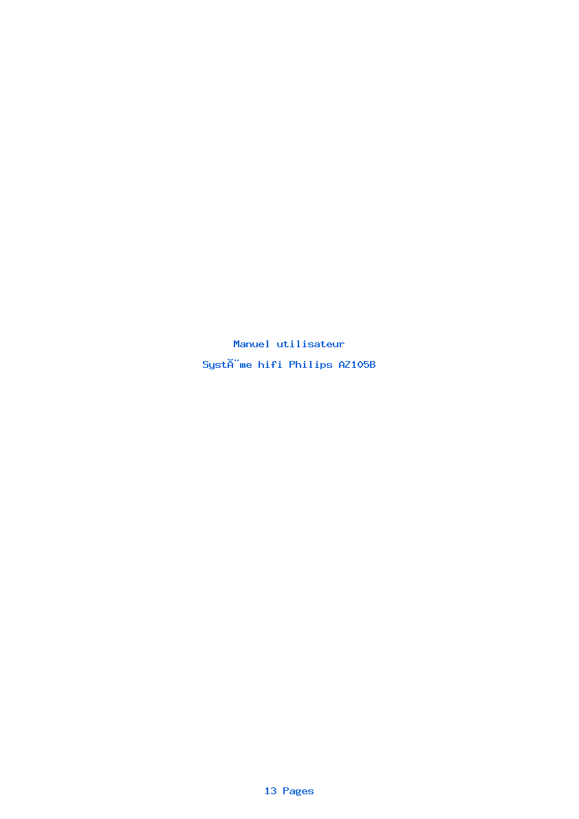 Page 1 de la notice Manuel utilisateur Philips AZ105B