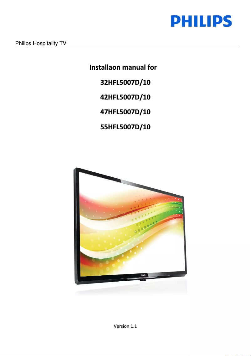 Page n°1 - Guide d'installation Philips 47HFL5007D