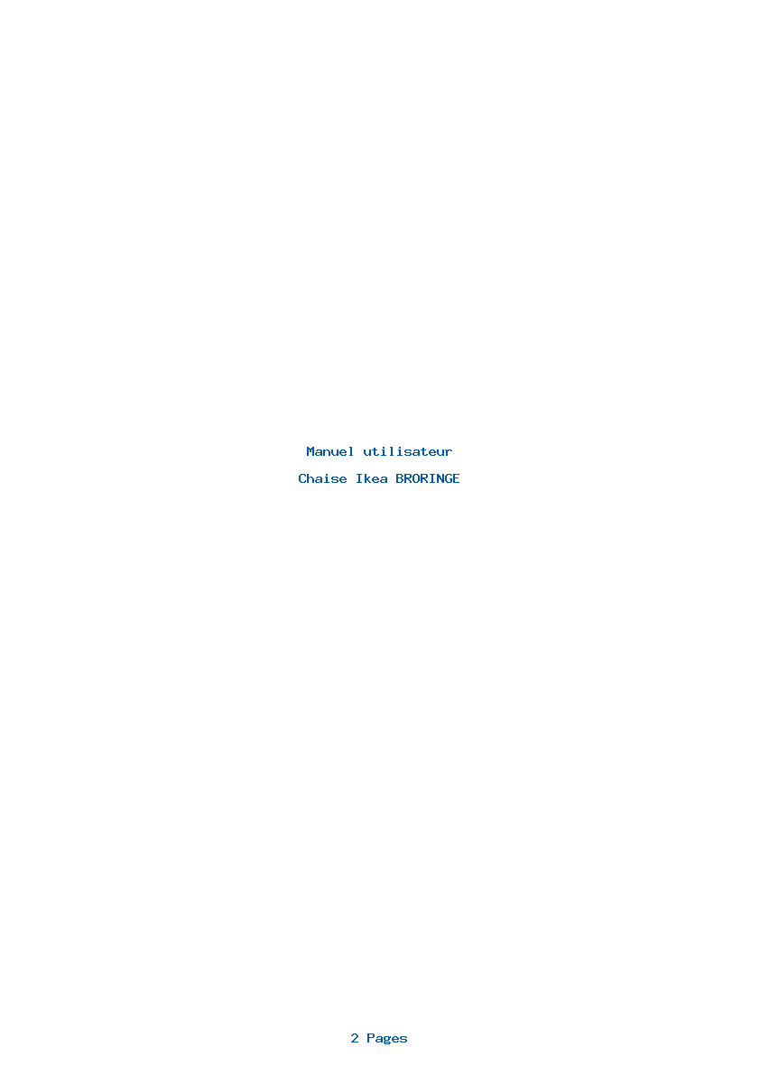 Page 1 de la notice Manuel utilisateur Ikea BRORINGE