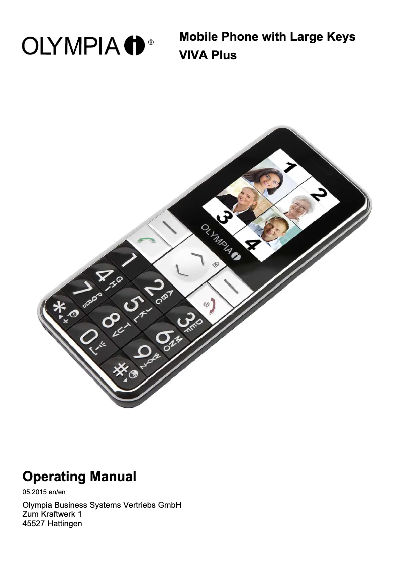 Page 1 de la notice Manuel utilisateur Olympia VIVA Plus