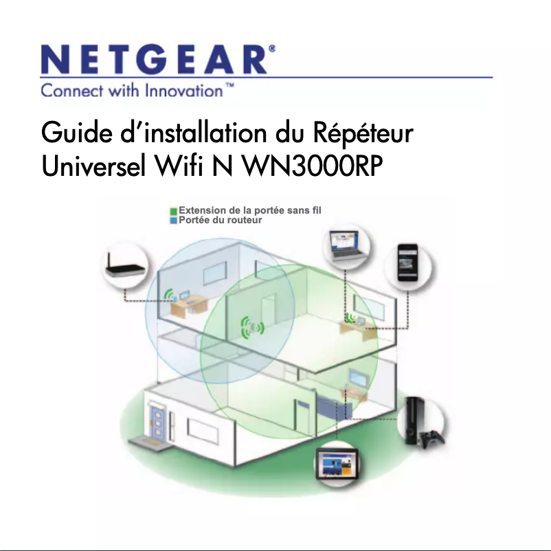 Page 1 de la notice Guide d'installation Netgear WN3000RPv2