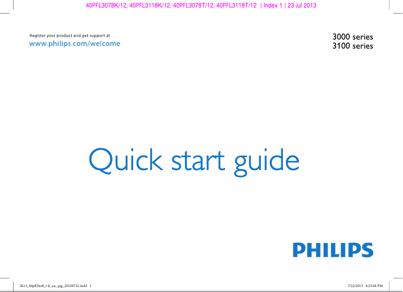 Página 1 del manual Guía de inicio rápido Philips 40PFL3118T