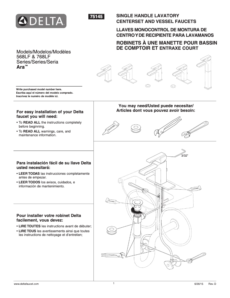 Página 1 del manual Manual de usuario Delta 568LF-MPU