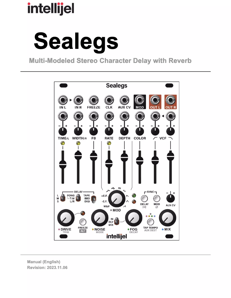 Page 1 of the manual User Manual Intellijel Sealegs