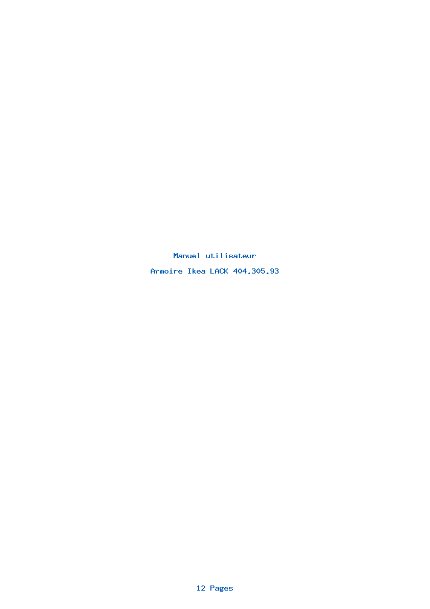 Page 1 de la notice Manuel utilisateur Ikea LACK 404.305.93