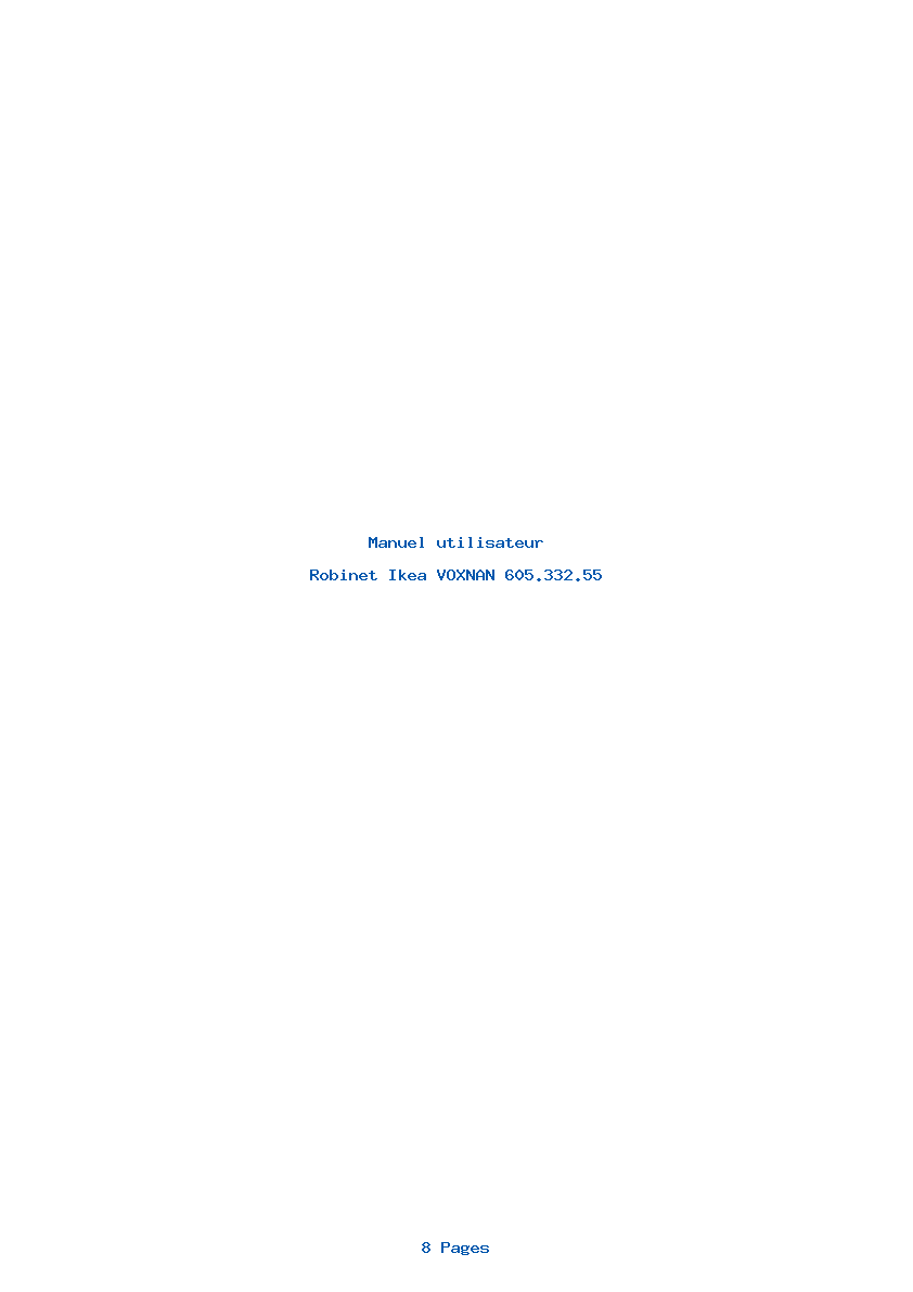 Page 1 de la notice Manuel utilisateur Ikea VOXNAN 605.332.55