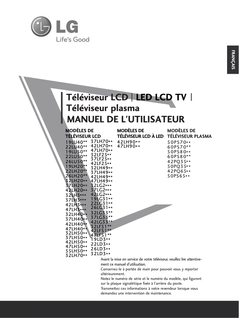 Page 1 of the manual User Manual LG 42PQ6500