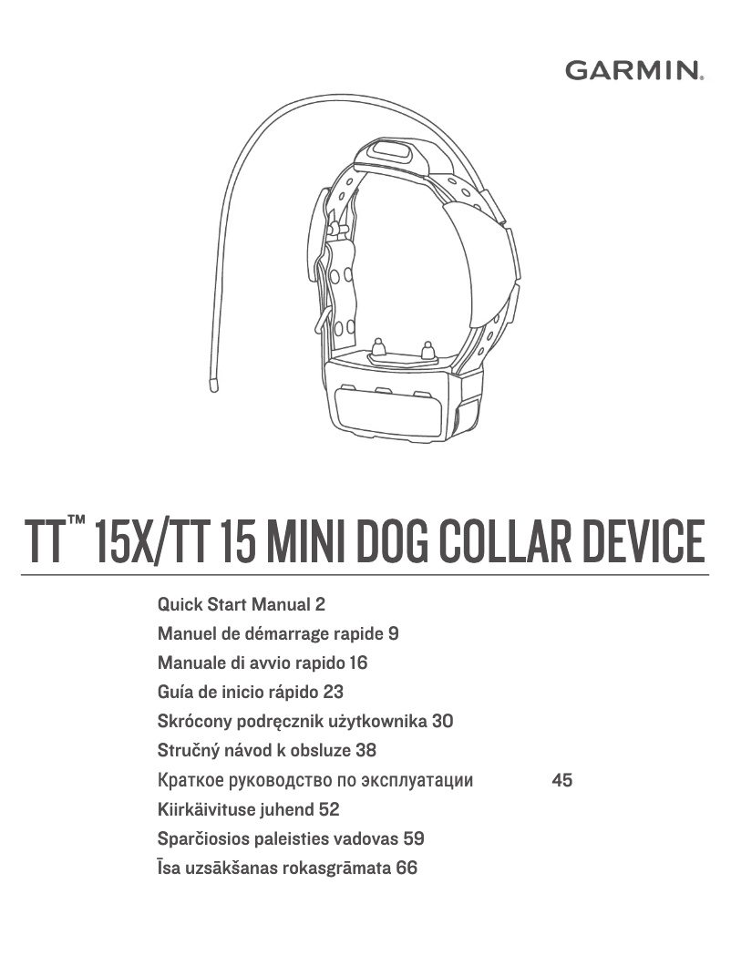 Page 1 de la notice Manuel utilisateur Garmin TT 15X
