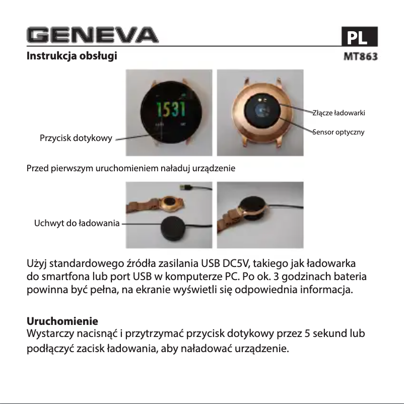 Page 1 de la notice Manuel utilisateur Media-Tech Active Band Geneva MT863