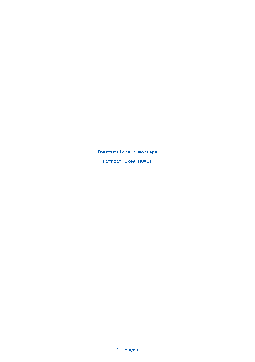Page 1 de la notice Instructions / montage Ikea HOVET