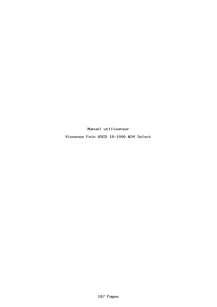 Page 1 de la notice Manuel utilisateur Fein ASCD 18-1000 W34 Select