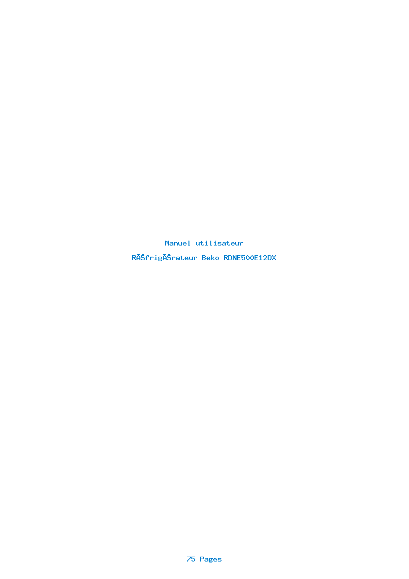 Page 1 de la notice Manuel utilisateur Beko RDNE500E12DX