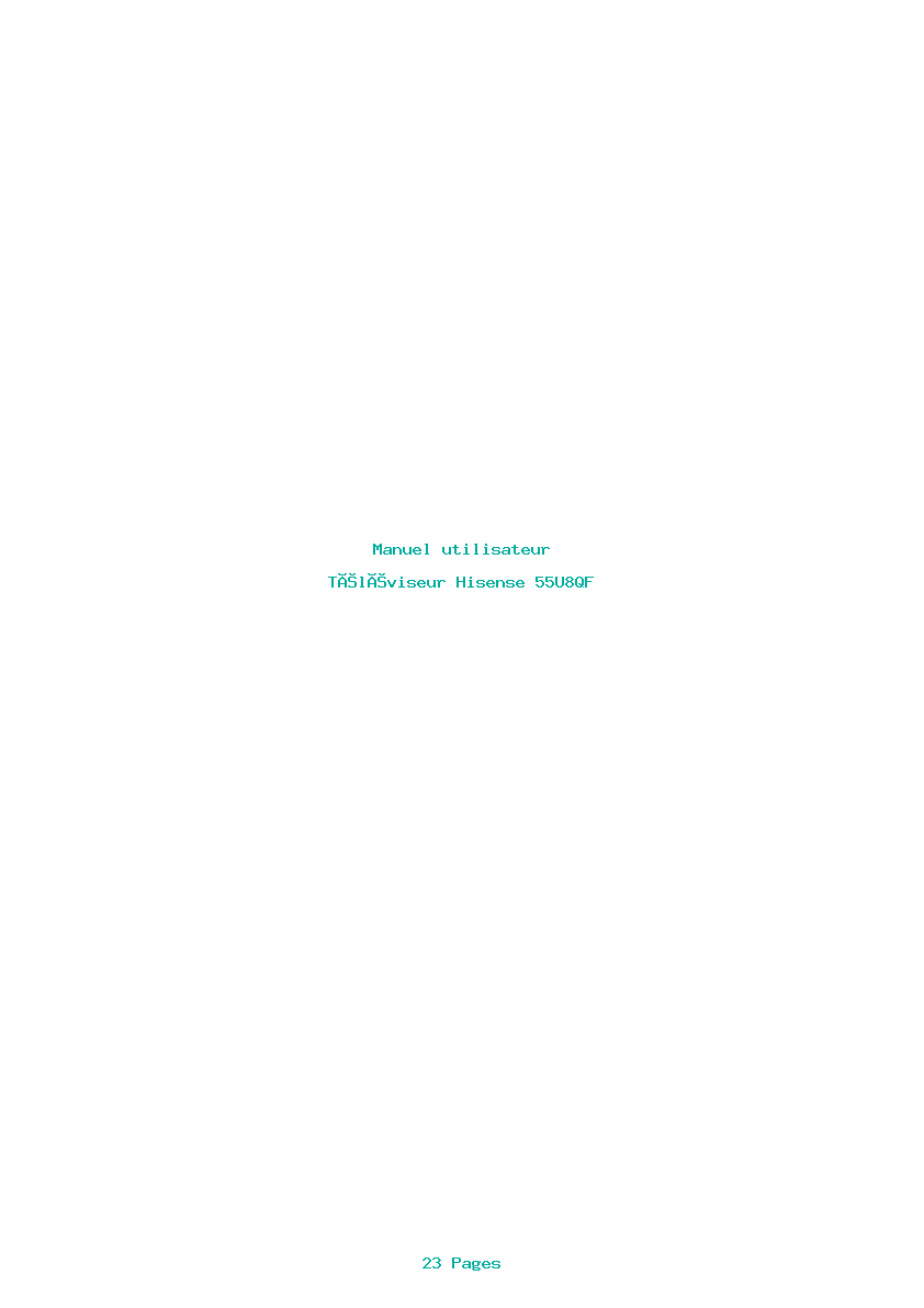 Page 1 de la notice Manuel utilisateur Hisense 55U8QF