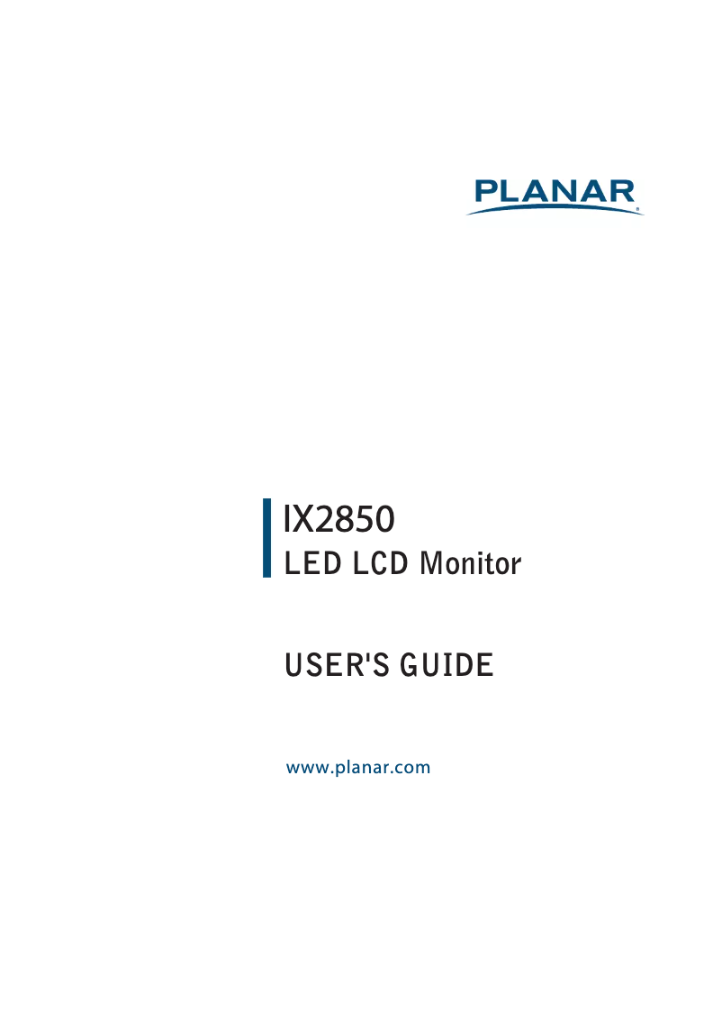 Page 1 de la notice Manuel utilisateur Planar IX2850