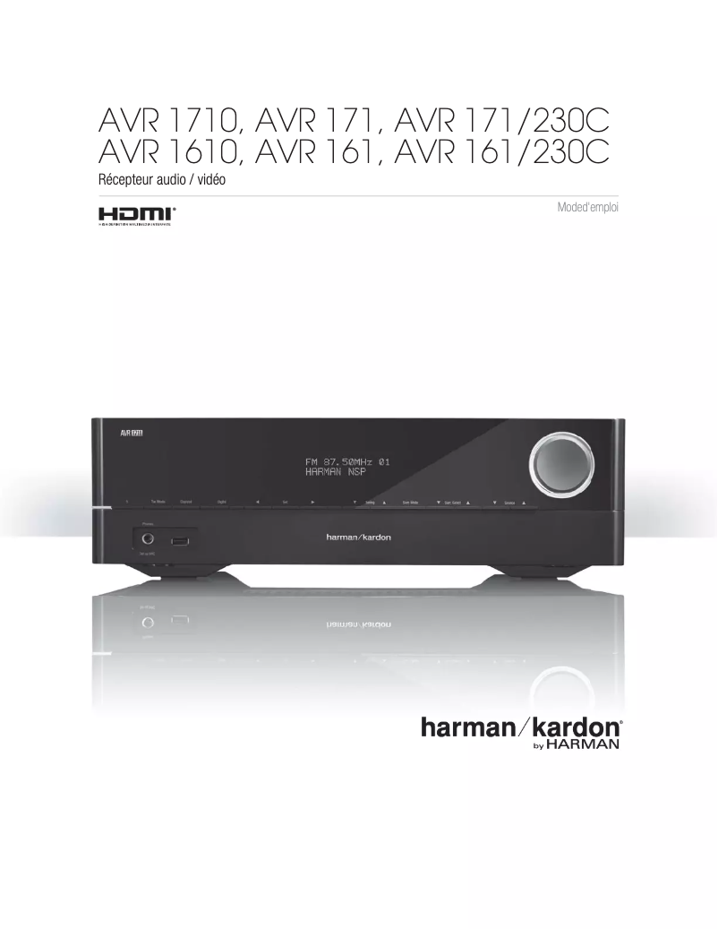 Página 1 del manual Manual de usuario Harman Kardon AVR 171