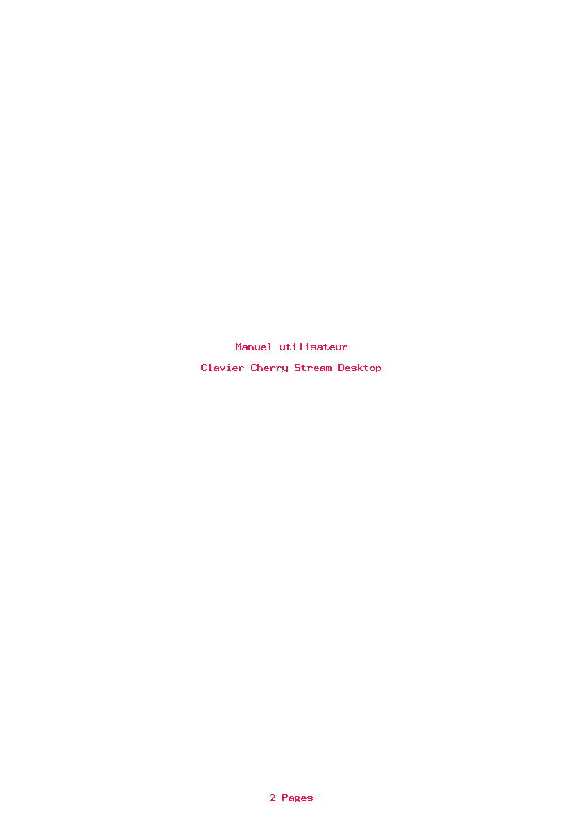 Page 1 de la notice Manuel utilisateur Cherry Stream Desktop