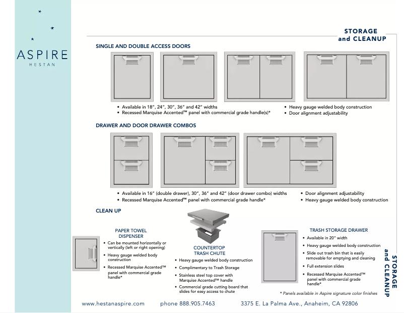 Page 1 de la notice Fiche technique Hestan AEAD36