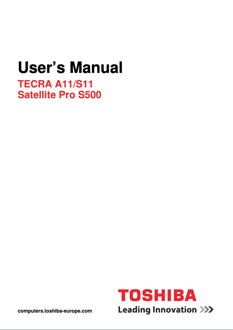 Página 1 del manual Manual de usuario Toshiba Tecra S11